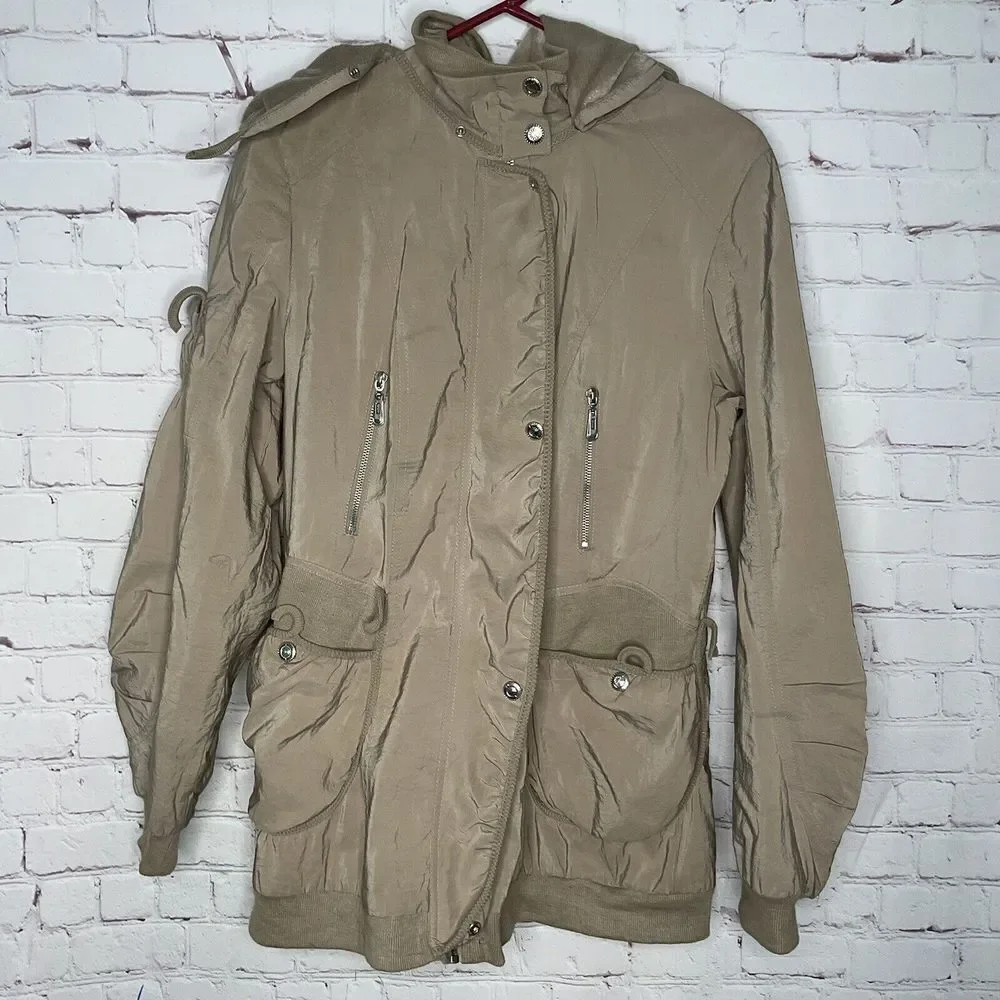 Mibeiga Womens Large‎ Coat Jacket Full Zip Lined Pockets Flaws - Picture 2 of 10